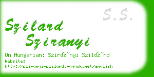 szilard sziranyi business card